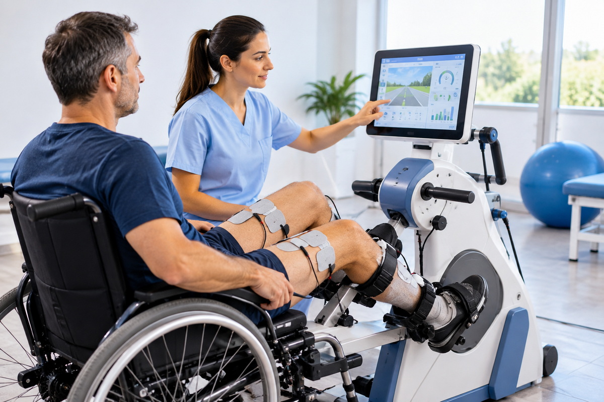 Sistema FES Cycling per la stimolazione elettrica funzionale degli arti inferiori